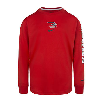 Nike 3BRAND by Russell Wilson Big Boys Crew Neck Long Sleeve Graphic T-Shirt