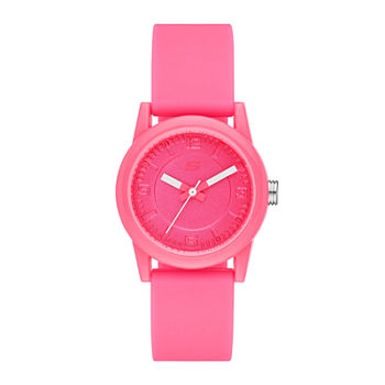 Skechers® Womens Neon Pink Dial Pink Silicone Strap Analog Watch