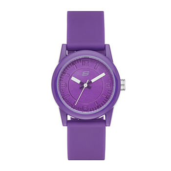Skechers® Womens Purple Dial Purple Silicone Strap Analog Watch