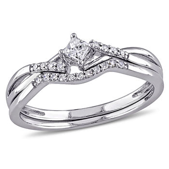 1/5 CT. T.W. Diamond Bridal Ring Set Sterling Silver