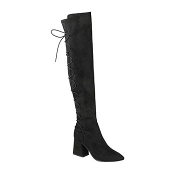 Journee Collection Womens Valorie Extra Wide Calf Over the Knee Boots Block Heel