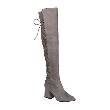 Journee Collection Womens Valorie Extra Wide Calf Over the Knee Boots Block Heel