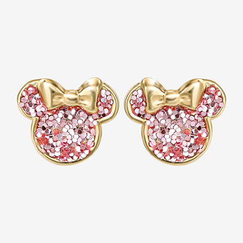 Disney Collection 14K Gold 7.7mm Minnie Mouse Stud Earrings
