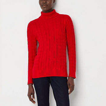St. John's Bay Tall Womens Turtleneck Long Sleeve Pullover Sweater