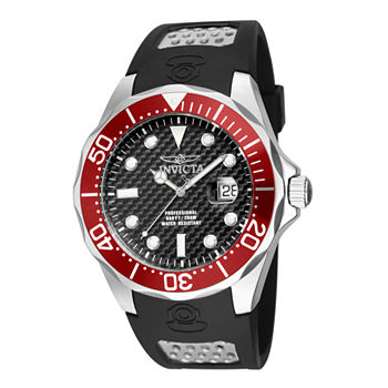 Invicta® Pro Diver Mens Black Silicone Strap Sport Watch 12561