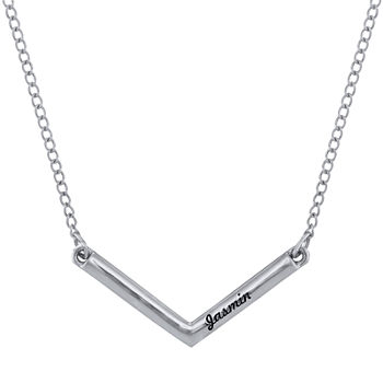 Personalized V-Shaped Engraved Necklace