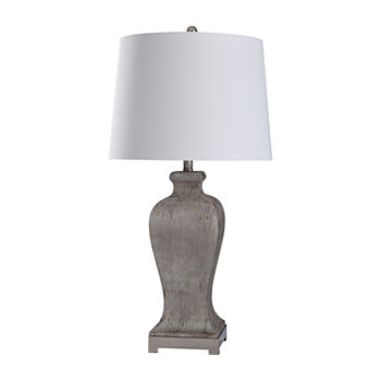 Stylecraft Carme Weathered Pedestal Polyresin Table Lamp