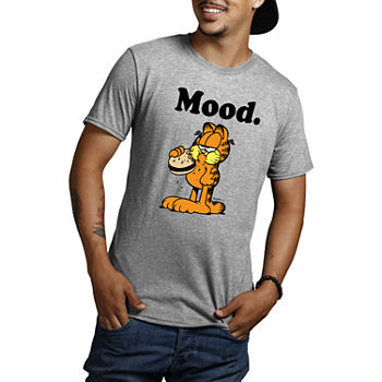 Mens Crew Neck Short Sleeve Classic Fit Garfield Graphic T-Shirt