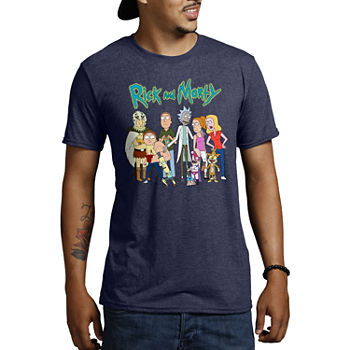 Mens Crew Neck Short Sleeve Classic Fit Rick and Morty Graphic T-Shirt