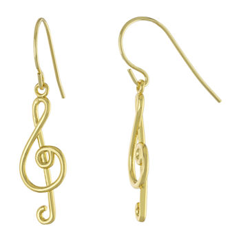 Silver Reflections 14K Gold Over Brass Drop Earrings