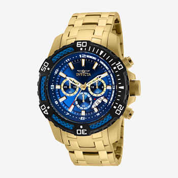 Invicta Mens Gold Tone Stainless Steel Bracelet Watch 24856