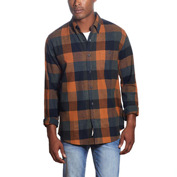 American Threads Mens Long Sleeve Regular Fit Flannel Shirt