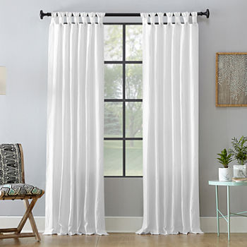 Archaeo Sarro Washed Cotton Light-Filtering Tab Top Single Curtain Panel