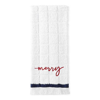 Avanti Merry Plaid Embroidered Hand Towel