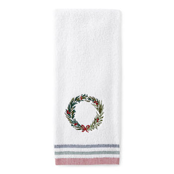 Avanti Holly Berry Embroidered Hand Towel