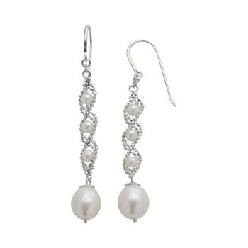 Sterling Silver Fresh Water Pearl Lace Earrings