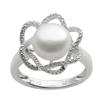 Cultured Freshwater Pearl & Diamond-Accent Ring