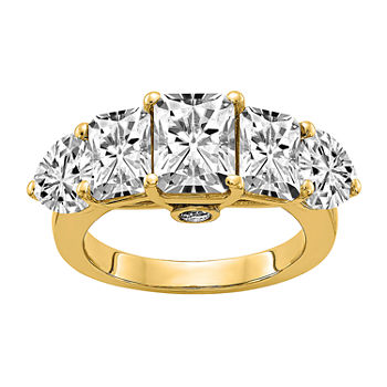 True Light Womens 3 3/4 CT. T.W. Lab Created White Moissanite 14K Gold Engagement Ring