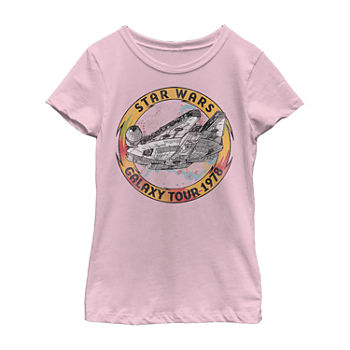 Big Girls Crew Neck Star Wars Short Sleeve Graphic T-Shirt