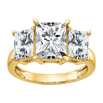 True Light Womens 2 CT. T.W. Lab Created White Moissanite 14K Gold 3-Stone Engagement Ring