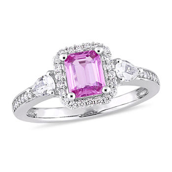 Womens 1/6 CT. T.W. Genuine Pink Sapphire 14K Gold Engagement Ring