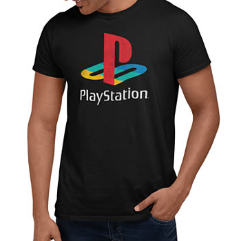 Play Station Mens Crew Neck Short Sleeve Classic Fit Graphic T-Shirt