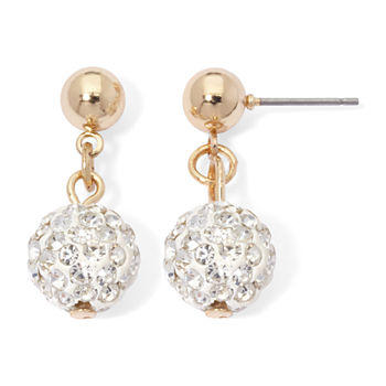 Monet® Double Drop Pave Ball Earrings