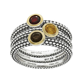 Shey Couture Genuine Multi-Gemstone Sterling Silver Stackable Rings