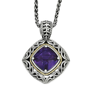 Shey Couture Sterling Silver Genuine Amethyst Pendant Necklace