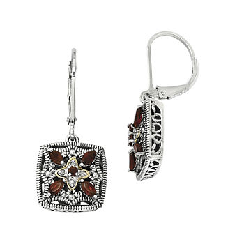 Shey Couture Genuine Garnet and Diamond-Accent Earrings