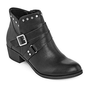 a.n.a Womens Alford Stacked Heel Motorcycle Boots