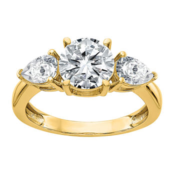 True Light Womens 2 1/5 CT. T.W. Lab Created White Moissanite 14K Gold Engagement Ring