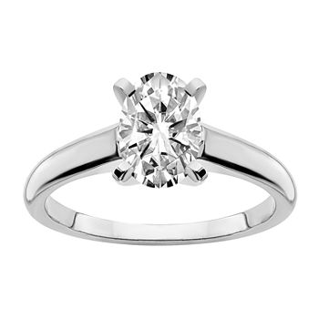 True Light Womens 3/8 CT. T.W. Lab Created White Moissanite 14K White Gold Solitaire Engagement Ring