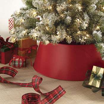 North Pole Trading Co. Red Metal Christmas Tree Collar