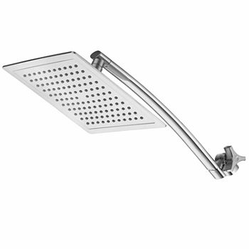 Razor™ Mega Size 9-inch Chrome Face Square Rainfall Shower with Arch Design 15-inch Stainless Steel Extension Arm / Premium Chrome