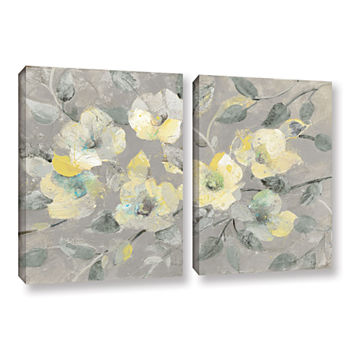 Brushstone Fading Spring Gray 2-pc. Gallery Wrapped Canvas Wall Art