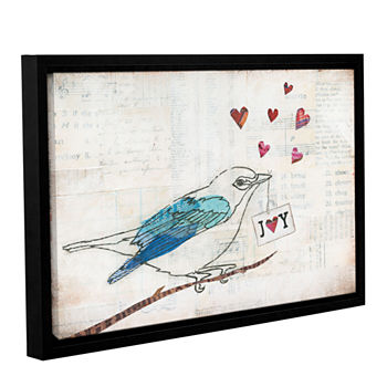 Brushstone Love Birds I Joy Gallery Wrapped Floater-Framed Canvas Wall Art