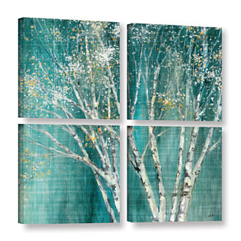 Brushstone Blue Birch 4-pc. Square Gallery Wrapped Canvas Wall Art
