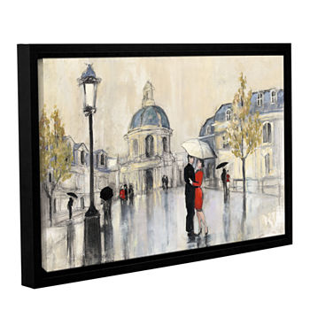 Brushstone Spring Rain Paris Gallery Wrapped Floater-Framed Canvas Wall Art