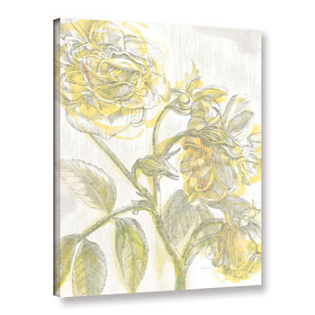 Brushstone Belle Fleur Yellow I Crop Gallery Wrapped Canvas Wall Art