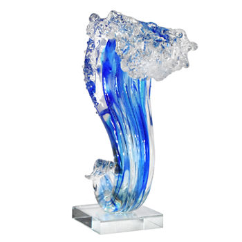 Dale Tiffany Iceland Wave Art Glass Sculpture