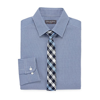 Van Heusen Little & Big Boys Button Down Collar Long Sleeve Shirt + Tie Set