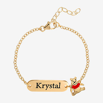 Disney Classics 18K Gold Over Silver 5 Inch Hollow Link Id Bracelet