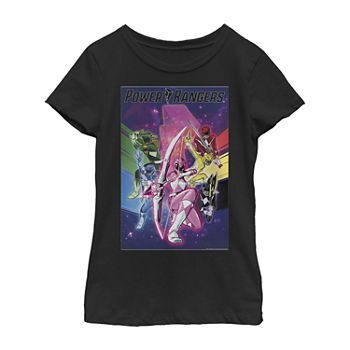 Little & Big Girls Crew Neck Power Rangers Short Sleeve Graphic T-Shirt
