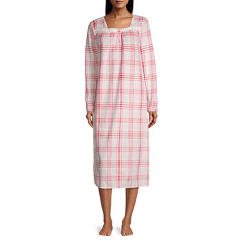 Adonna Womens Petite Long Sleeve Square Neck Mircrofleece Nightgown
