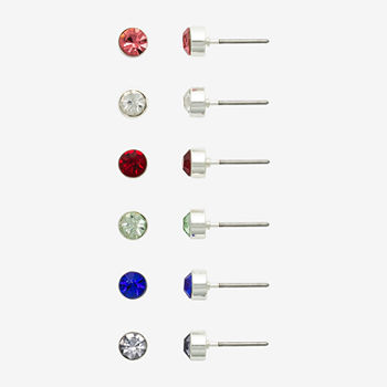 Mixit 6 Pair Round Earring Set