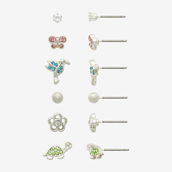 Mixit Silver Tone 6 Pair Butterfly Earring Set