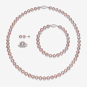 White Cultured Freshwater Pearl Sterling Silver 4-pc. Jewelry Set