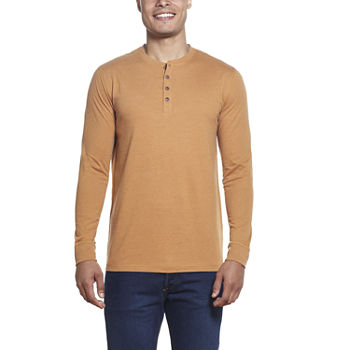 American Threads Mens Long Sleeve Regular Fit Henley Shirt