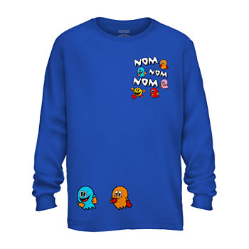 Little & Big Boys Crew Neck Pacman Long Sleeve Graphic T-Shirt